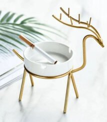 Deer Style Gold Metal Ashtray