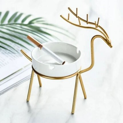 Deer Style Gold Metal Ashtray
