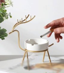 Deer Style Gold Metal Ashtray