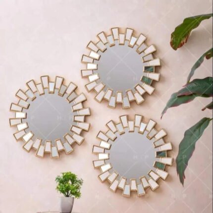Pack Of 3 Wall Hanging Mirror Set For Wall Decoration