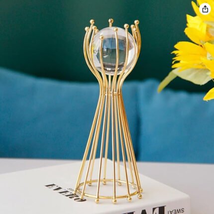 Metal Golden Crystal Ball Decoration Pieces