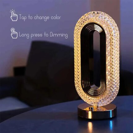 Modern Luxury Oval Crystal Table Lamp