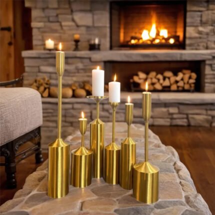 6 Pcs, Metal Candle Holders Set