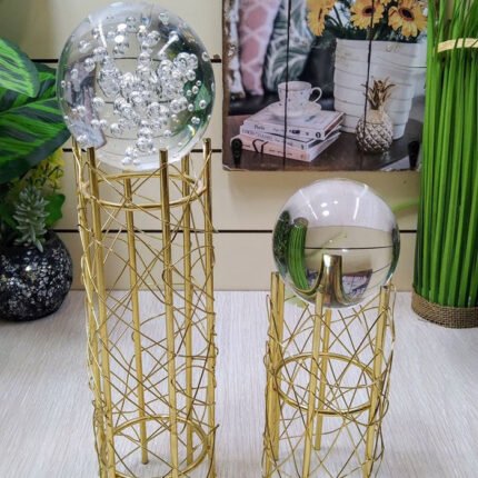 Pack OF 2 Pcs, Crystal Sphere Ball For home Dec