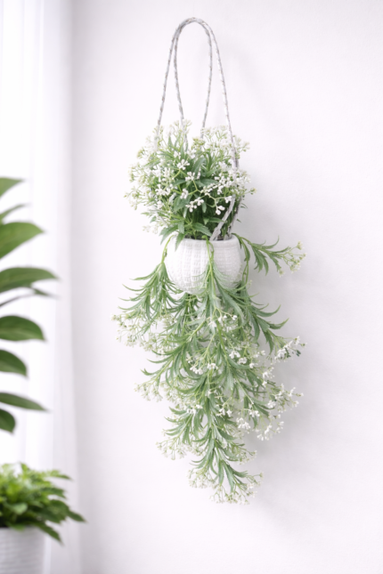 Pack of 2, Hanging Artificial Flower Potted Plant