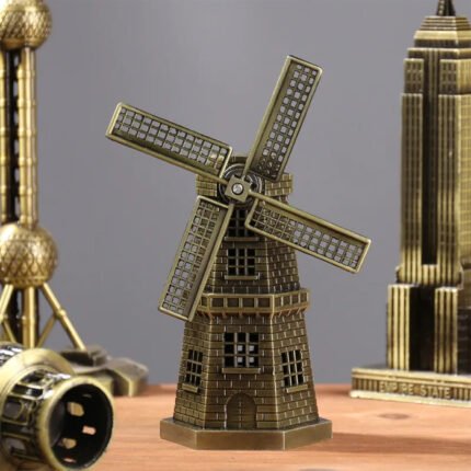 Metal Dutch Windmill Statue Tower