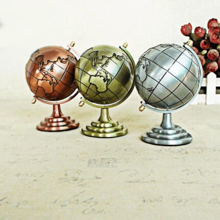 1 Pcs, Metal World Globe In Medium Size Show Piece