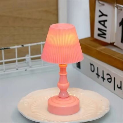 Pack Of 4, French Retro Adorable Mini Lamp For Night Light ( White, Pink, Sky Blue, Purple )